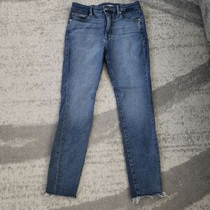 Good American Classic Blue Cropped Jeans
